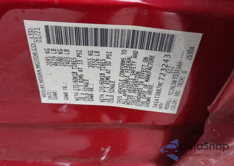 2021 Nissan Rogue Sv Intelligent Awd z USA, uszkodzony, nr VIN 5N1AT3BB7MC723243